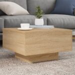 Sofabord med LED-lys 55x55x31 cm sonoma-eg - Kategori: 4 Sofabord med LED-lys 55x55x31 cm sonoma-eg