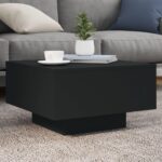 Sofabord med LED-lys 55x55x31 cm sort - Kategori: 4 Sofabord med LED-lys 55x55x31 cm sort