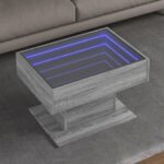Sofabord med LED-lys 70x50x45 cm konstrueret træ grå sonoma-eg - Kategori: 4 Sofabord med LED-lys 70x50x45 cm konstrueret træ grå sonoma-eg