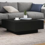 Sofabord med LED-lys 80x80x31 cm sort - Kategori: 4 Sofabord med LED-lys 80x80x31 cm sort