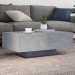Sofabord med LED-lys 85x55x31 cm betongrå