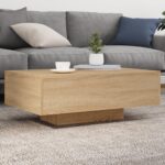 Sofabord med LED-lys 85x55x31 cm sonoma-eg - Kategori: 4 Sofabord med LED-lys 85x55x31 cm sonoma-eg