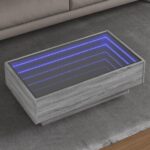 Sofabord med LED-lys 90x50x30 cm konstrueret træ grå sonoma-eg - Kategori: 4 Sofabord med LED-lys 90x50x30 cm konstrueret træ grå sonoma-eg
