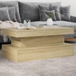 Sofabord med LED-lys 90x50x40 cm sonoma-eg - Kategori: 4 Sofabord med LED-lys 90x50x40 cm sonoma-eg