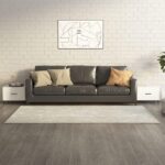 Sofabord med metalben 2 stk. 50x50x40 cm hvid - Kategori: 4 Sofabord med metalben 2 stk. 50x50x40 cm hvid