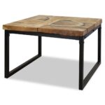 Sofabord teaktræ og plastik 60 x 60 x 40 cm - Kategori: 4 Sofabord teaktræ og plastik 60 x 60 x 40 cm