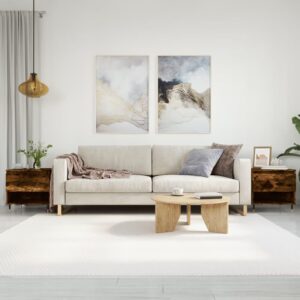 Sofaborde 2 stk. 50x46x50 cm konstrueret træ røget egetræsfarve