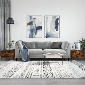 Sofaborde 2 stk. 50x50x40 cm konstrueret træ røget egetræsfarve