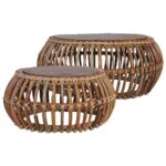 Sofaborde 2 stk. naturlig rattan - Kategori: 4 Sofaborde 2 stk. naturlig rattan