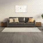 Sofaborde med metalben 2 stk. 50x50x40 cm brun egetræsfarve - Kategori: 4 Sofaborde med metalben 2 stk. 50x50x40 cm brun egetræsfarve