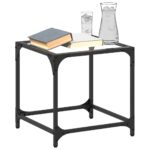 Sofaborde med transparent glastop 2 stk 40x40x40 cm stål - Kategori: 4 Sofaborde med transparent glastop 2 stk 40x40x40 cm stål