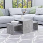 Sofabordssæt 100x48x40 cm konstrueret træ betongrå - Kategori: 4 Sofabordssæt 100x48x40 cm konstrueret træ betongrå