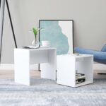 Sofabordssæt 48x30x45 cm konstrueret træ hvid - Kategori: 4 Sofabordssæt 48x30x45 cm konstrueret træ hvid