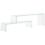Sofabordssæt i 2 dele 90 x 30 x 20/110 x 30 x 40 cm hærdet glas - Kategori: 4 Sofabordssæt i 2 dele 90 x 30 x 20/110 x 30 x 40 cm hærdet glas