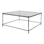 TORNA DESIGN Atos sofabord, kvadratisk – røget glas og sort stål (78×78) - Kategori: 4 TORNA DESIGN Atos sofabord, kvadratisk - røget glas og sort stål (78x78)