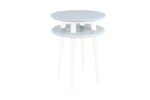 UFO Sidebord diameter 45cm x H 61cm – Lysegrå bordplade/hvide ben - Kategori: 4 UFO Sidebord diameter 45cm x H 61cm - Lysegrå bordplade/hvide ben