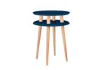 UFO Sidebord diameter 45cm x højde 61cm – Benzin blå / hvide ben - Kategori: 4 UFO Sidebord diameter 45cm x højde 61cm - Benzin blå / hvide ben