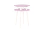 UFO Sidebord diameter 45cm x højde 61cm – Pink/hvide ben - Kategori: 4 UFO Sidebord diameter 45cm x højde 61cm - Pink/hvide ben