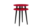 UFO Sidebord diameter 45cm x højde 61cm – Rød / Sorte Ben - Kategori: 4 UFO Sidebord diameter 45cm x højde 61cm - Rød / Sorte Ben