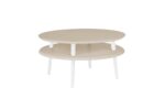 UFO Sofabord Diam 70cm x Højde 35cm Brun Beige Hvid Ben - Kategori: 4 UFO Sofabord Diam 70cm x Højde 35cm Brun Beige Hvid Ben