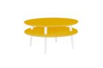 UFO Sofabord Diam 70cm x Højde 35cm Gul Hvid Ben - Kategori: 4 UFO Sofabord Diam 70cm x Højde 35cm Gul Hvid Ben