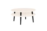 UFO Sofabord Diam 70cm x Højde 35cm Kridthvid med sorte ben - Kategori: 4 UFO Sofabord Diam 70cm x Højde 35cm Kridthvid med sorte ben