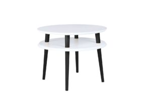 UFO Sofabord diameter 57cm x H 45cm - Hvide/Sorte ben