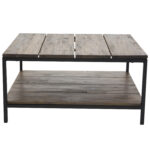 VENTURE DESIGN Padang sofabord, m. 1 hylde – brun træ og metal (80×80) - Kategori: 4 VENTURE DESIGN Padang sofabord, m. 1 hylde - brun træ og metal (80x80)