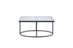 VENTURE DESIGN Skanör sofabord, kvadratisk – klar glas og sort stål (90×90) - Kategori: 4 VENTURE DESIGN Skanör sofabord, kvadratisk - klar glas og sort stål (90x90)
