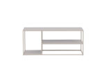 VENTURE DESIGN Staal sofabord, m. hylde – beige stål (120×50) - Kategori: 4 VENTURE DESIGN Staal sofabord, m. hylde - beige stål (120x50)