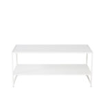 VENTURE DESIGN Staal sofabord, m. hylde - hvid stål (101,6x43,2)