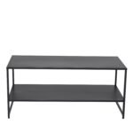 VENTURE DESIGN Staal sofabord, m. hylde – sort stål (101,6×43,2) - Kategori: 4 VENTURE DESIGN Staal sofabord, m. hylde - sort stål (101,6x43,2)