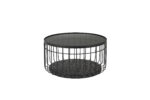 WHITE LABEL LIVING Lance M sofabord, rund - sort glas og metal (Ø60)