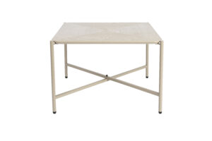 WHITE LABEL LIVING Marcio sofabord, kvadratisk - beige MDF og metal (40x40)
