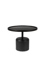 WHITE LABEL LIVING Milo sofabord, rund - sort glas og sort metal (Ø60)