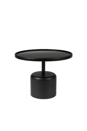 WHITE LABEL LIVING Milo sofabord, rund - sort glas og sort metal (Ø60)