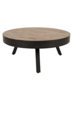 WHITE LABEL LIVING Suri sofabord, Large, rund - natur teaktræ og metal (Ø74)