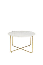 WHITE LABEL LIVING Timpa sofabord, rund - hvid marmor og guld metal (Ø70)