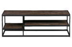 WOOOD Vic sofabord, m. 2 hylder – natur genbrugsteaktræ og sort jern (120×60) - Kategori: 4 WOOOD Vic sofabord, m. 2 hylder - natur genbrugsteaktræ og sort jern (120x60)