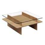 WOUD sofabord i egetræ og hærdet glas 90x90x35 cm - Kategori: 4 WOUD sofabord i egetræ og hærdet glas 90x90x35 cm