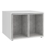 sofabord med 2 sideborde 67,5×67,5×50 cm hvid og betongrå - Kategori: 4 sofabord med 2 sideborde 67,5x67,5x50 cm hvid og betongrå