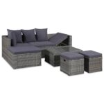 vidaXL haveloungesæt 4 dele med hynder polyrattan grå - Kategori: 4 vidaXL haveloungesæt 4 dele med hynder polyrattan grå