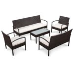 vidaXL haveloungesæt 5 dele med hynder polyrattan brun - Kategori: Sofa 4 vidaXL haveloungesæt 5 dele med hynder polyrattan brun