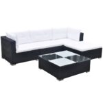 vidaXL loungesæt til haven 5 dele med hynder polyrattan sort - Kategori: 4 vidaXL loungesæt til haven 5 dele med hynder polyrattan sort