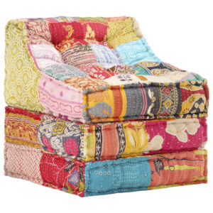 vidaXL modulpuf stof patchwork