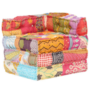 vidaXL modulpuf stof patchwork