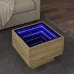 vidaXL sidebord med LED-lys 40x40x30 cm konstrueret træ sonoma-eg - Kategori: 4 vidaXL sidebord med LED-lys 40x40x30 cm konstrueret træ sonoma-eg