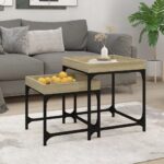 vidaXL sideborde 2 stk. konstrueret træ sonoma-eg - Kategori: 4 vidaXL sideborde 2 stk. konstrueret træ sonoma-eg
