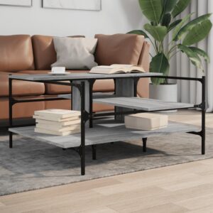 vidaXL sofabord 100x100x48,5 cm konstrueret træ grå sonoma-eg