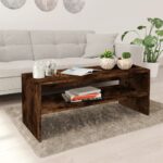 vidaXL sofabord 100x40x40 cm konstrueret træ røget egetræsfarve - Kategori: 4 vidaXL sofabord 100x40x40 cm konstrueret træ røget egetræsfarve